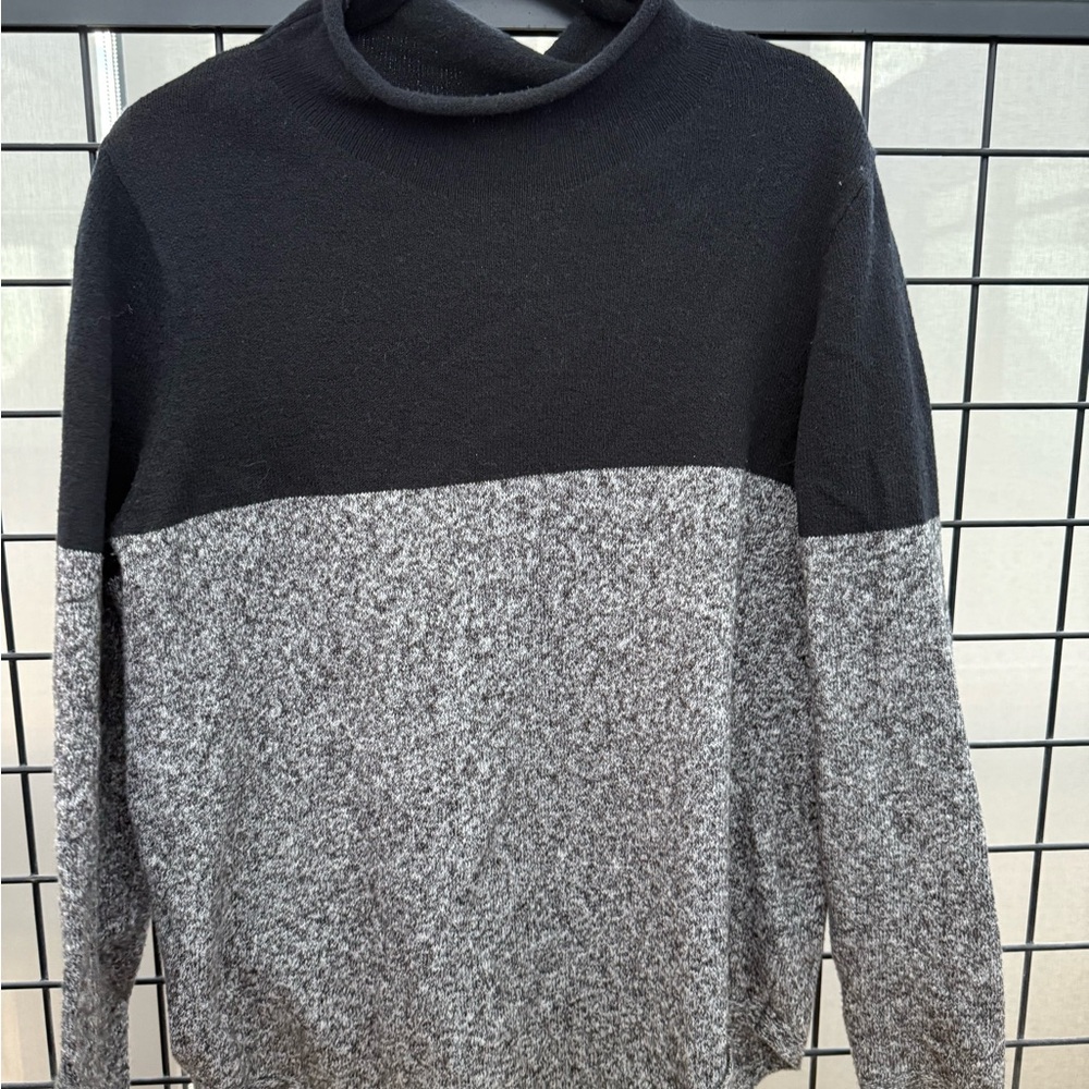 Old Navy Gray and Black Cowl Neck Sweater